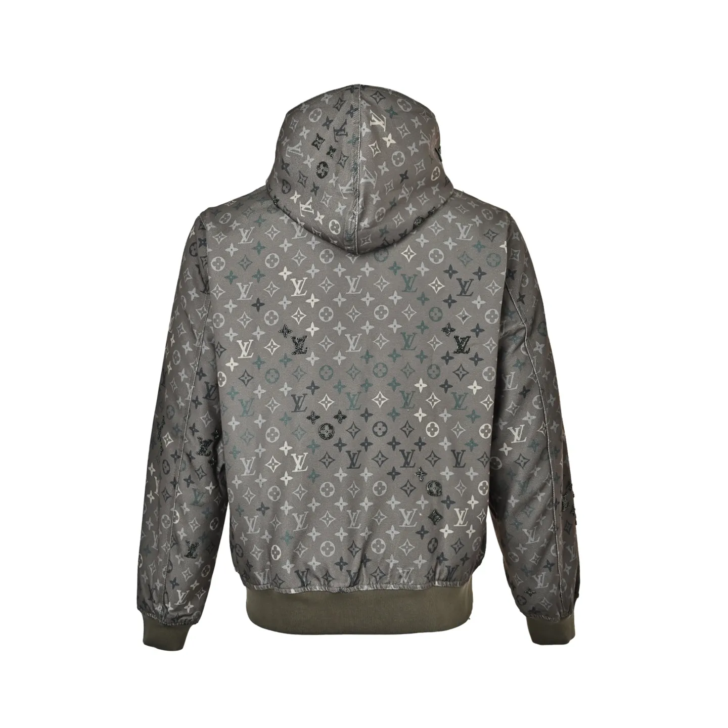 Louis Vuitton/Louis Vuitton Presbyopia printed beaded denim hooded jacket